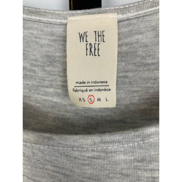 Free People We The Free Uptown Ruffle Tank Top Size S Gray V-Hem Casual Shirred - Picture 8 of 11